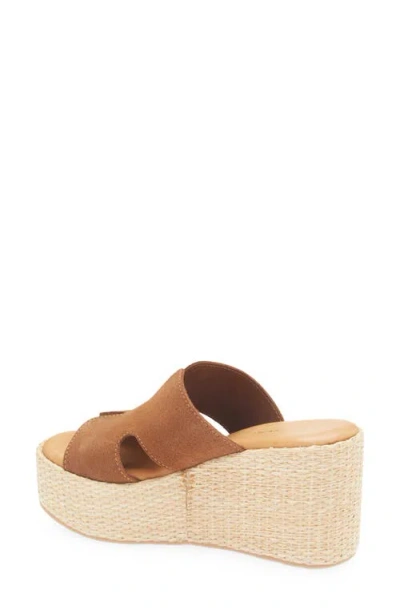 Chocolat Blu Jamie Platform Wedge Sandal In Cinnamon Suede