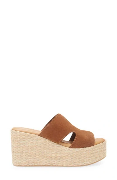 Chocolat Blu Jamie Platform Wedge Sandal In Cinnamon Suede