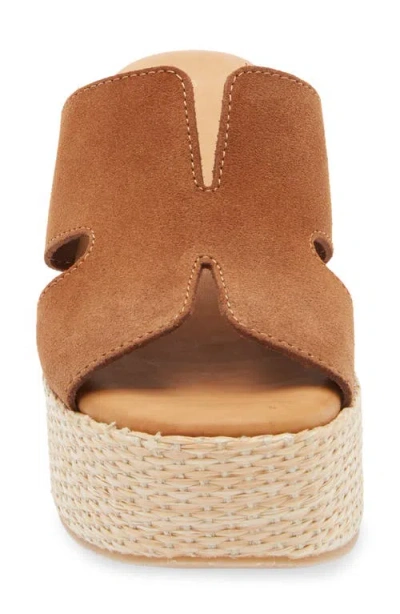 Chocolat Blu Jamie Platform Wedge Sandal In Cinnamon Suede