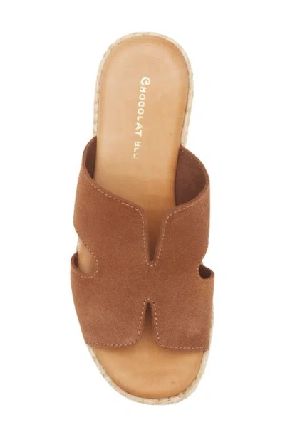 Chocolat Blu Jamie Platform Wedge Sandal In Cinnamon Suede