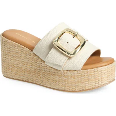 Chocolat Blu Jana Platform Wedge Slide Sandal In Ice Leather