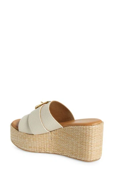 Chocolat Blu Jana Platform Wedge Slide Sandal In Ice Leather