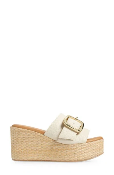 Chocolat Blu Jana Platform Wedge Slide Sandal In Ice Leather