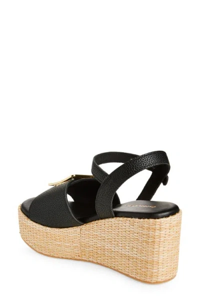 Chocolat Blu Jenis Ankle Strap Platform Wedge Sandal In Black Leather