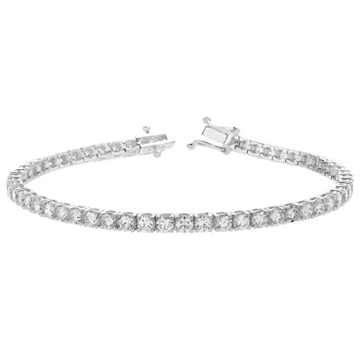 Luvmyjewelry Lmj Lovegrown 10k White Gold Lab Grown Diamond Tennis Bracelets - 5.82 Cts In Silver