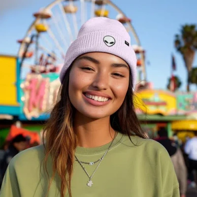 Dalix Alien Beanie In Lavender