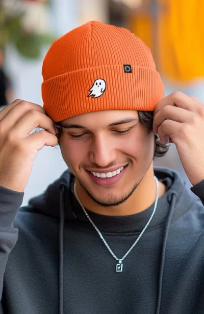Dalix Ghost Beanie In Neon Orange