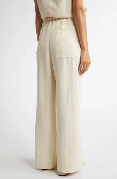 Totême Toteme Woven Stripe Drawstring Trousers In Ecru