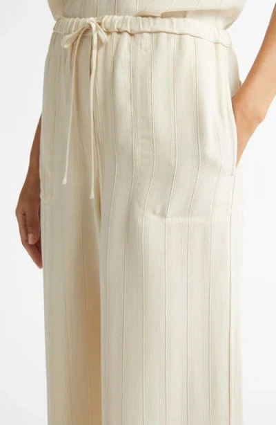 Totême Toteme Woven Stripe Drawstring Trousers In Ecru
