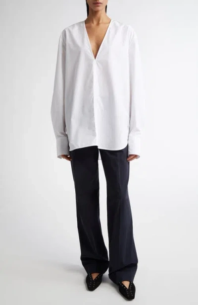 Totême Toteme Pleated Straight Leg Trousers In Nightfall