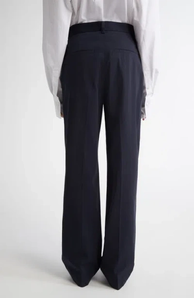 Totême Toteme Pleated Straight Leg Trousers In Nightfall