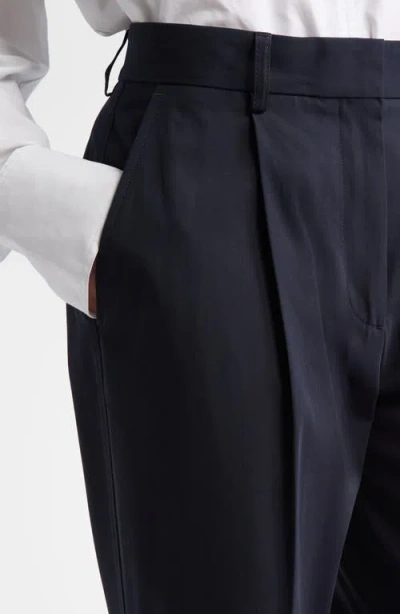 Totême Toteme Pleated Straight Leg Trousers In Nightfall
