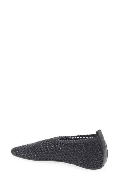Totême Toteme Woven Leather Ballerina Flat In Black