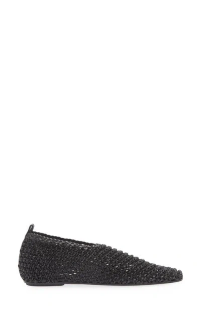 Totême Toteme Woven Leather Ballerina Flat In Black