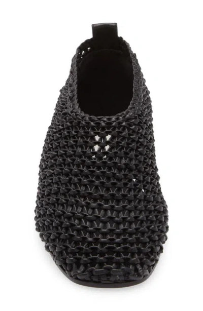 Totême Toteme Woven Leather Ballerina Flat In Black