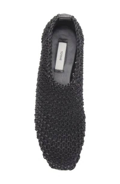 Totême Toteme Woven Leather Ballerina Flat In Black