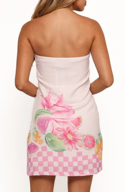 Petal And Pup Petal & Pup Deva Strapless Linen Blend Minidress In Pink