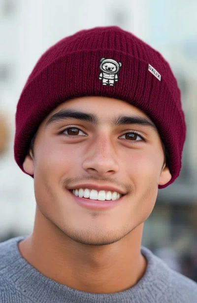 Dalix Ice Bear Beanie In Maroon