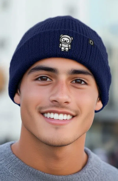 Dalix Ice Bear Beanie In Navy Blue