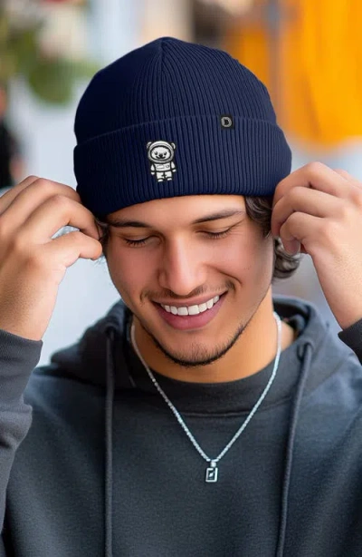Dalix Ice Bear Beanie In Navy Blue