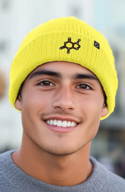 Dalix Molecule Beanie In Neon Yellow