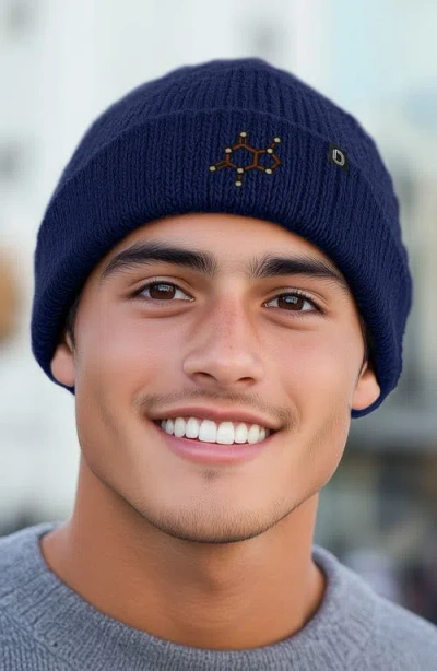 Dalix Molecule Beanie In Navy Blue