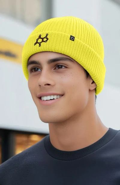 Dalix Molecule Beanie In Neon Yellow