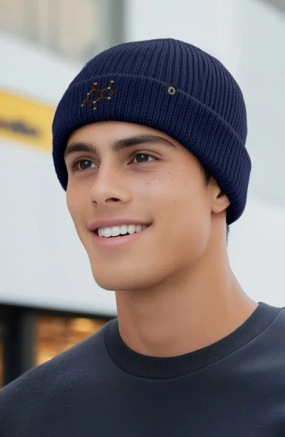 Dalix Molecule Beanie In Navy Blue