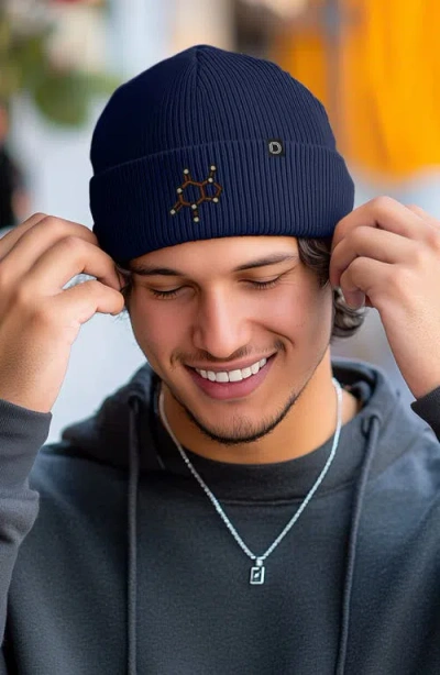 Dalix Molecule Beanie In Navy Blue