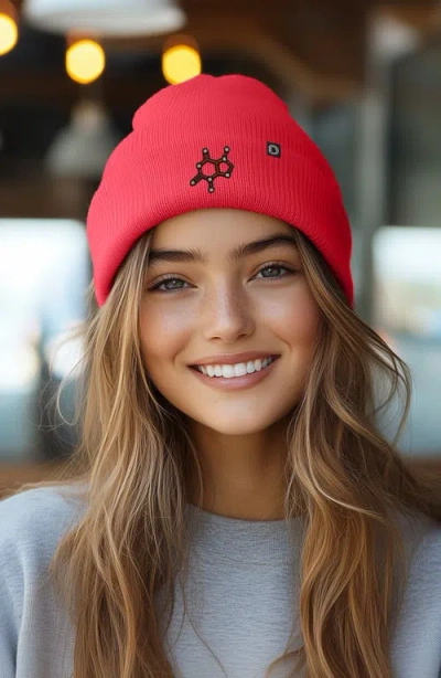 Dalix Molecule Beanie In Neon Pink