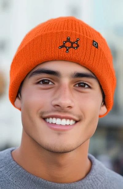 Dalix Molecule Beanie In Neon Orange