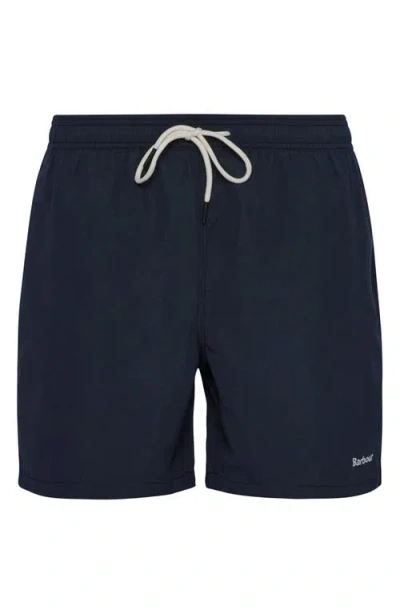 Barbour Staple Logo Swim Trunks In Black
