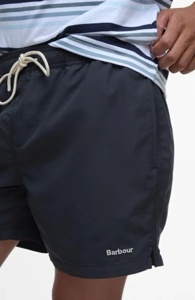 Barbour Staple Logo Swim Trunks In Black