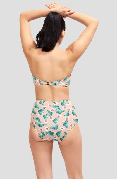 Sauipe Giovanna High Waisted Bikini Bottom In Cactus Print