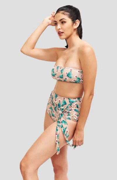 Sauipe Giovanna High Waisted Bikini Bottom In Cactus Print