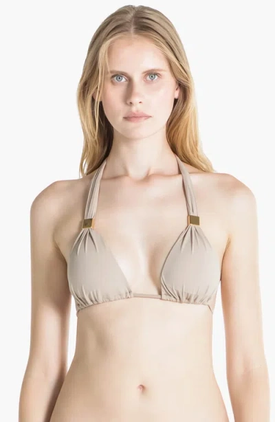 Sauipe Nina Halter Bikini Top With Pads In Camel