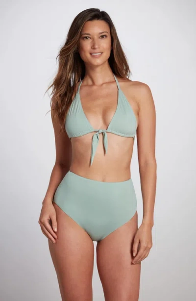 Sauipe Maya High Waisted Bikini Bottom In Sage Green