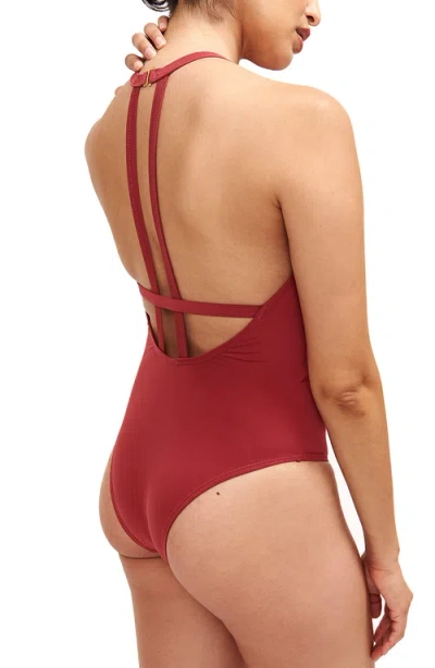 Sauipe Denise High Neck One Piece Swimsuit In Red