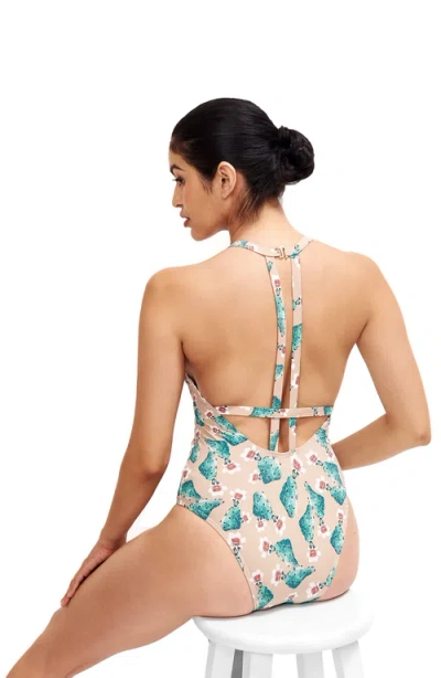 Sauipe Denise High Neck One Piece Swimsuit In Pink