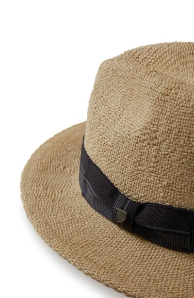 Brixton Roma Straw Fedora In Natural/black