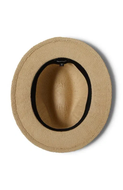 Brixton Roma Straw Fedora In Natural/black