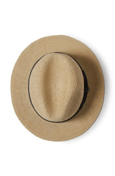 Brixton Roma Straw Fedora In Natural/black