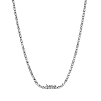 Luvmyjewelry Lmj 14k White Gold Diamond Tennis Chain - 4.8 Carats In Silver