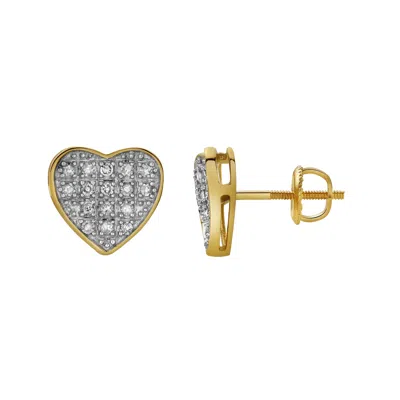 Luvmyjewelry Muse 10k Yellow Gold Cluster Diamond Unisex Earrings - 0.22 Cts In Yellow