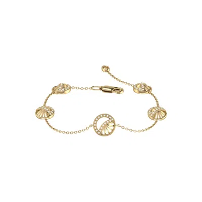 Luvmyjewelry Moon Phases Sterling Silver Diamond Bracelet In Yellow