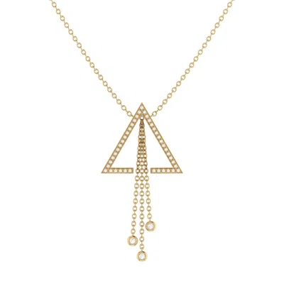 Luvmyjewelry Skyline Triangle Bolo Adjustable Diamond Lariat Necklace In 14k Yellow Gold Vermeil On  In Yellow