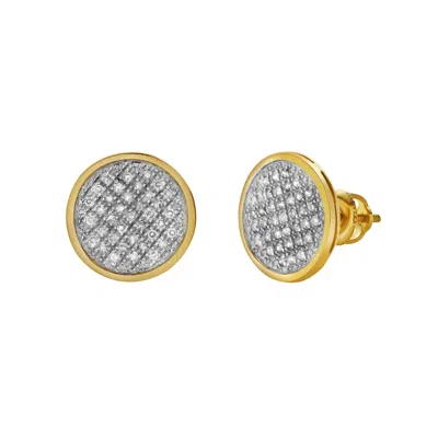 Luvmyjewelry Isolde Xl 10k Yellow Gold Cluster Diamond Unisex Earrings In Yellow