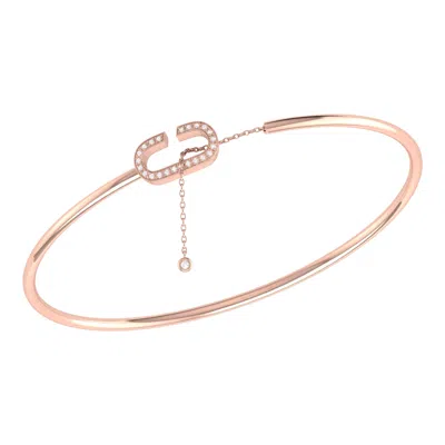 Luvmyjewelry Celia C Adjustable Diamond Cuff In 14k Rose Gold Vermeil On Sterling Silver In Pink