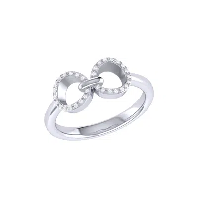 Luvmyjewelry Binoculars Infinity Sterling Silver Diamond Ring In Silver