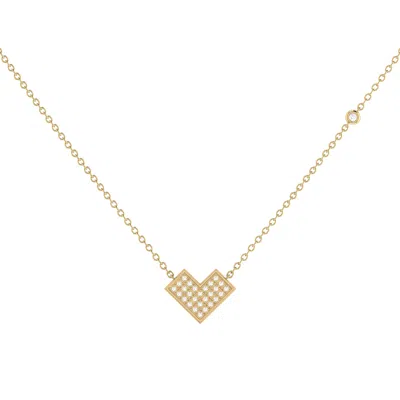 Luvmyjewelry One Way Arrow Sterling Silver Diamond Necklace In Yellow